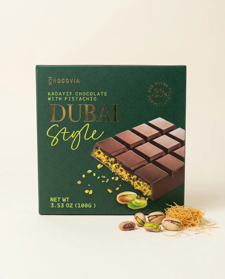Chocovia Dubai Style Kadayıflı Fıstıklı Çikolata